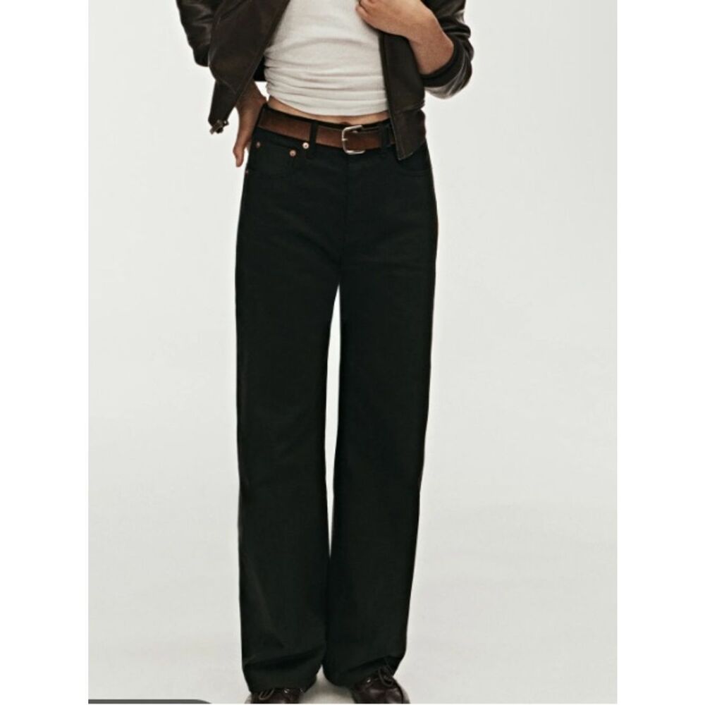 Buck Mason The Deck 7360 High Rise Black Straight Jeans